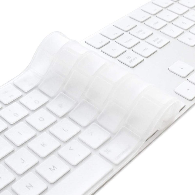 ProElife Keyboard Cover Skin for 2018 2017 Apple iMac Magic Keyboard with Numeric Keypad MQ052LL/A A1843 (Item Folded in Package) Ultra Thin Silicone Full Size Keyboard Protector, Transparent Clear - Image 4