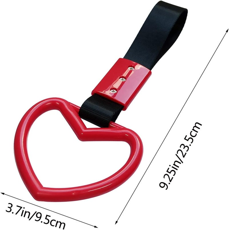 yuntop 2 Pieces Heart-shaped Jdm Tsurikawa Rings SUV Bus Car Handle Straps - Image 2