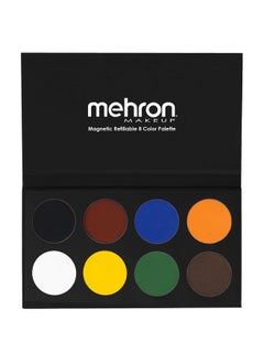 mehron Mehron Makeup Paradise Makeup AQ 8 Color Basic Palette | Magnetic Refillable Body Paint & Face Paint Palette | Professional Water Activated Makeup for Costumes, SFX, Halloween, & Cosplay  - Image 1