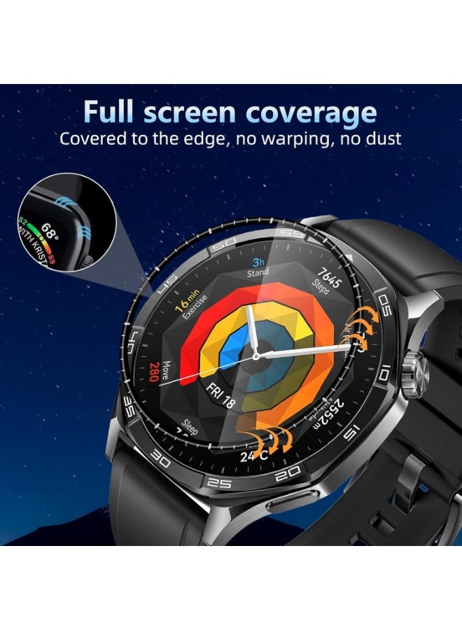 Screen Protector For Huawei Watch GT 5 46mm, 3D Curved Soft Edge Protective Film [Anti-Scratch] [Bubble Free] [Ultra Shatterproof] [High Sensitive] (Not Glass) For Huawei Watch GT5 46mm - Image 3