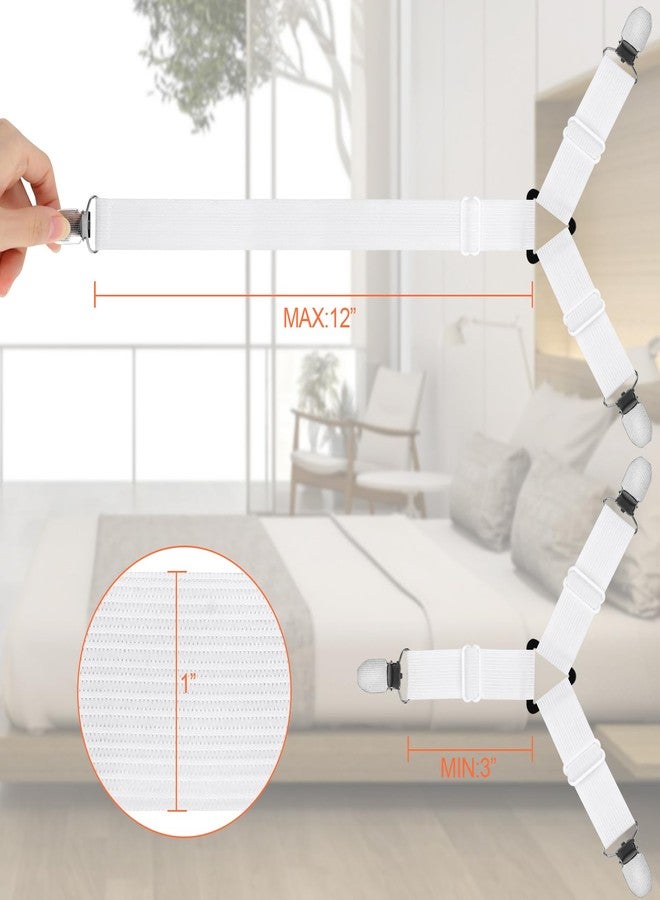 vivinin 8 Pcs Sheet Straps with Metal Clips, Triangle Bed Sheet Straps Adjustable, Fitted Sheet Straps Non Slip, Bed Sheet Clips for Bed Sheets,Sofa Cushion, Tablecloths - Image 2