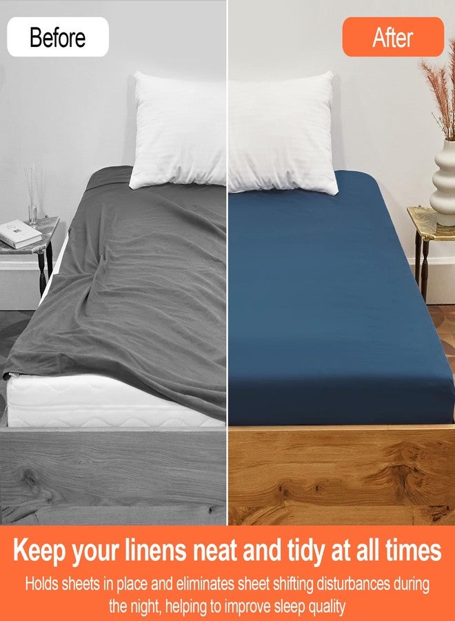 vivinin 8 Pcs Sheet Straps with Metal Clips, Triangle Bed Sheet Straps Adjustable, Fitted Sheet Straps Non Slip, Bed Sheet Clips for Bed Sheets,Sofa Cushion, Tablecloths - Image 3
