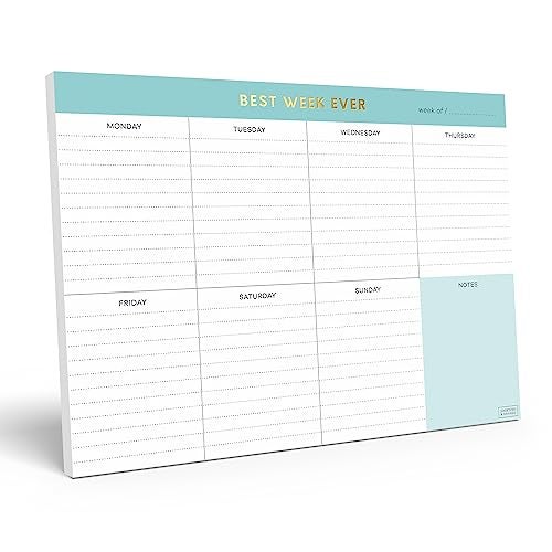 Sweetzer & Orange Weekly To Do List Pad. Gold Foil 7 days Planner with Daily Roadmap Agenda Squares. 7x10” Day Workbook 2025 - Student Blueprint, Work Manual, and Checklist Note Pad - Image 1