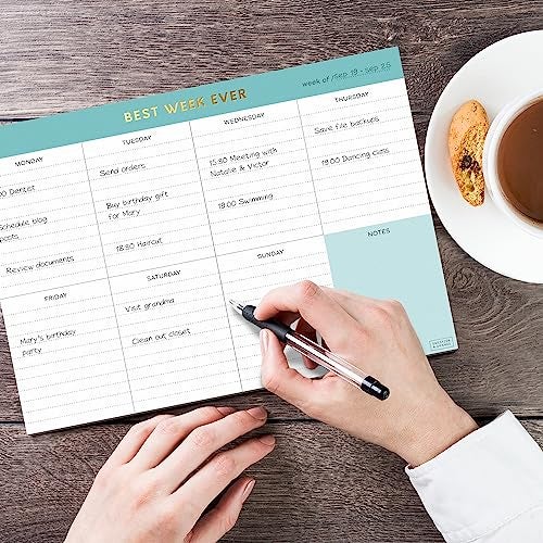 Sweetzer & Orange Weekly To Do List Pad. Gold Foil 7 days Planner with Daily Roadmap Agenda Squares. 7x10” Day Workbook 2025 - Student Blueprint, Work Manual, and Checklist Note Pad - Image 3