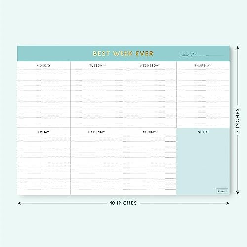 Sweetzer & Orange Weekly To Do List Pad. Gold Foil 7 days Planner with Daily Roadmap Agenda Squares. 7x10” Day Workbook 2025 - Student Blueprint, Work Manual, and Checklist Note Pad - Image 2
