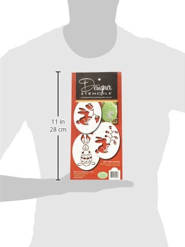 Designer Stencils C297 Easter Bunnies Cake Stencils, Beige/Semi Transparent - Image 3