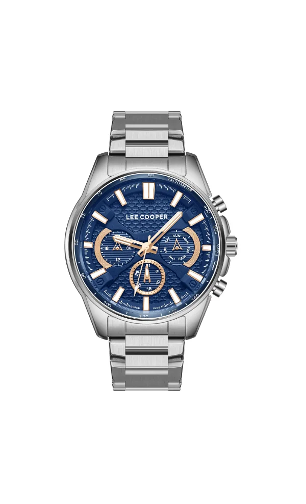 Lee Cooper LEE COOPER LC08090.390 Men's Multi Function Display Watch & Metal Strap Silver