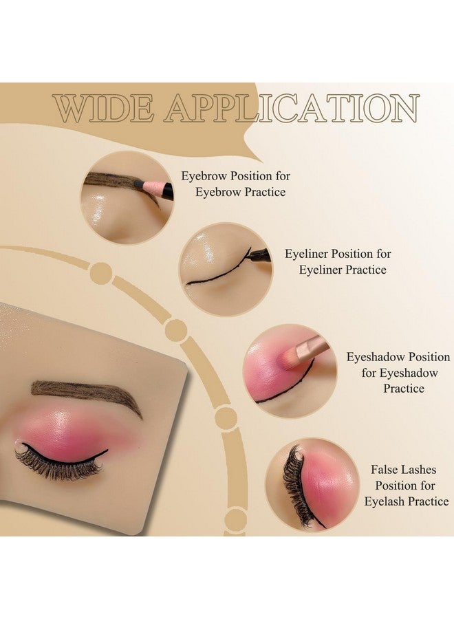Aibipo Makeup Practice Face Board Reusable Silicone Makeup Mannequin Face With Makeup Practice Kit For Makeup Students And Beginners Come With Makeup Brushes Set Eyeshadow Eyeliner Eyebrow Stencils - Image 3