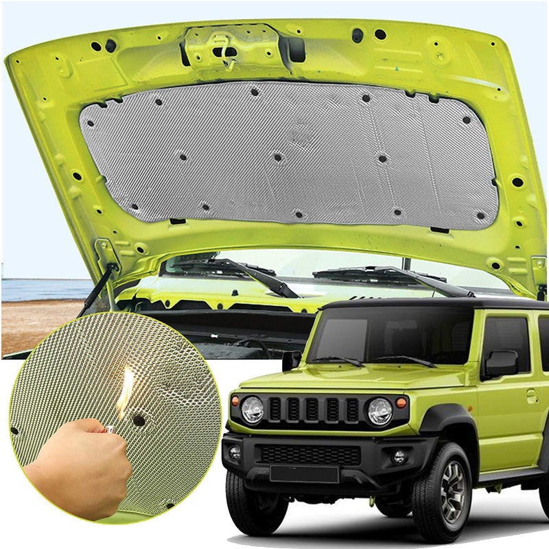 Generic JUNLELI Heat Insulation Cotton Cover for Suzuki Jimny 2019 2020 2021 JB74 JB64 JB43 Engine Hood Soundproof Mat Pad Aluminum Foil Car Accessories  - Image 1