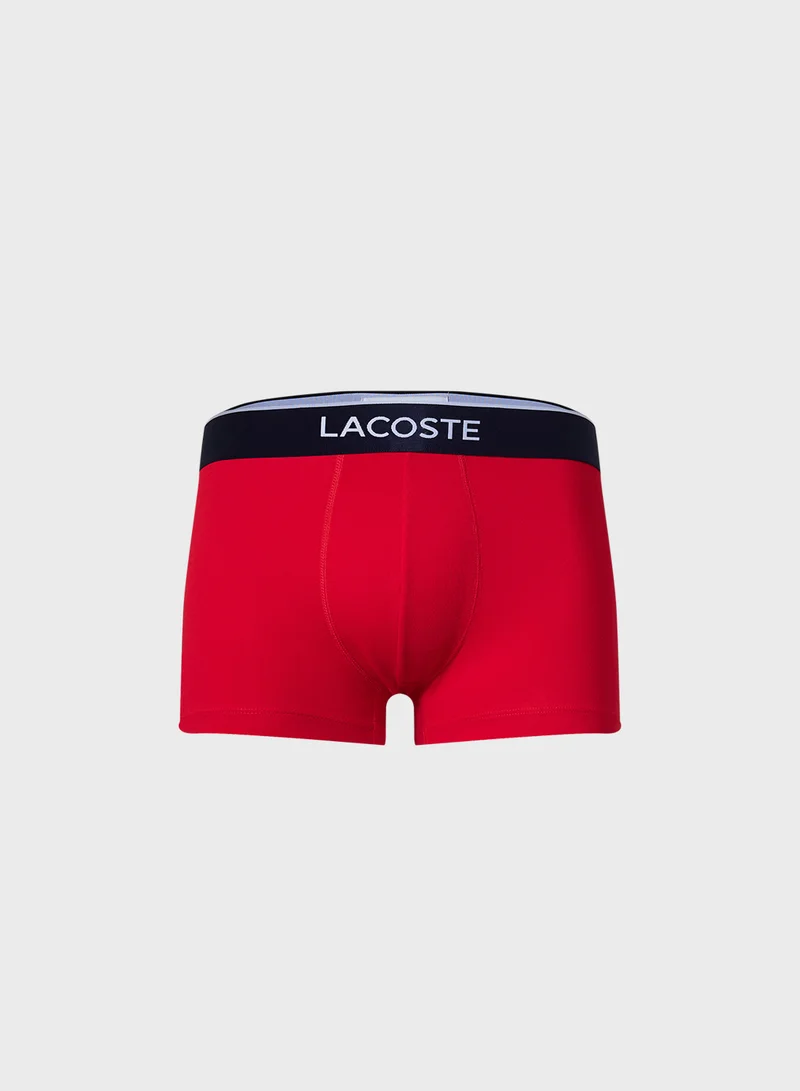 لاكوست 3-Pack Crocodile Print Stretch Cotton Trunks