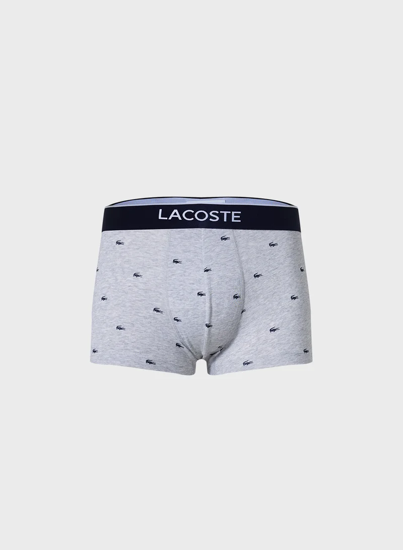 لاكوست 3-Pack Crocodile Print Stretch Cotton Trunks