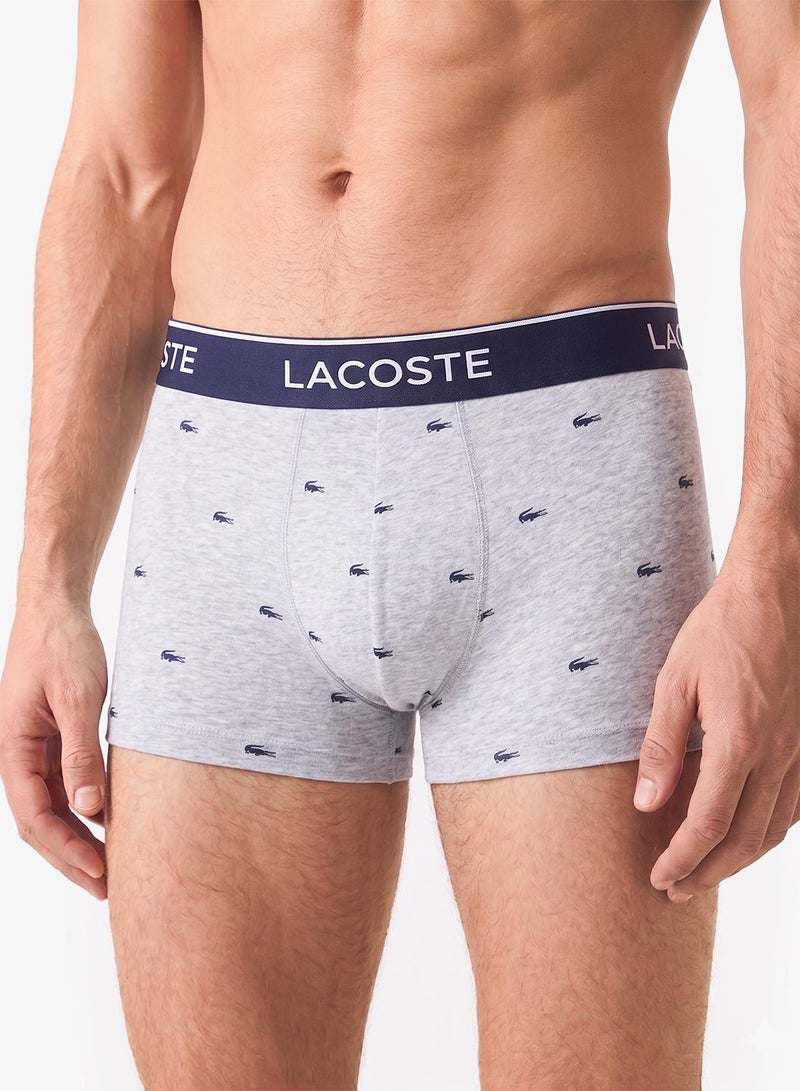 LACOSTE 3-Pack Crocodile Print Stretch Cotton Trunks - Image 2