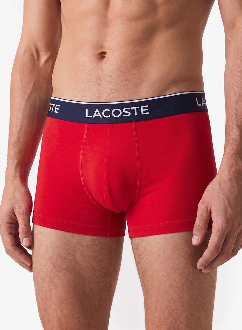 LACOSTE 3-Pack Crocodile Print Stretch Cotton Trunks - Image 3