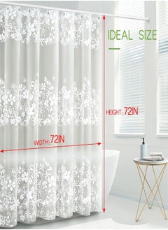 Shower Curtain Liner, 72 Inch Waterproof PEVA Shower Curtain Liners with Metal Grommets and 12 Plastic Hooks Thick Bathroom Plastic Shower Curtain Liner, Thickened White Flower Vine Shower Curtain - pzsku/Z2059F717986E49D0C90FZ/45/_/1682684582/b4158ea6-df36-4aeb-9e50-8edf3707c3c4