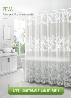 Shower Curtain Liner, 72 Inch Waterproof PEVA Shower Curtain Liners with Metal Grommets and 12 Plastic Hooks Thick Bathroom Plastic Shower Curtain Liner, Thickened White Flower Vine Shower Curtain - pzsku/Z2059F717986E49D0C90FZ/45/_/1687315493/8c06bb41-10d4-44c7-a4bd-2aaa5d041e58