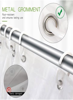 SYOSI Shower Curtain Liner, 72 Inch Waterproof PEVA Shower Curtain Liners with Metal Grommets and 12 Plastic Hooks Thick Bathroom Plastic Shower Curtain Liner, Thickened White Flower Vine Shower Curtain  - Image 3