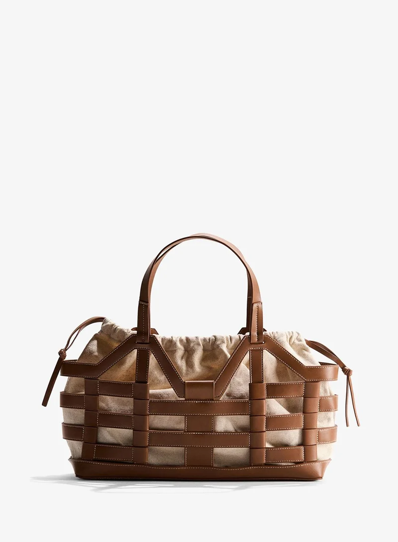 H&M  Large drawstring-detail tote bag for Women | Best Price UAE