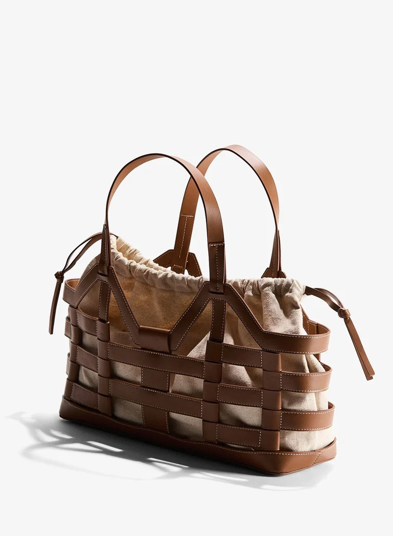 H&M  Large drawstring-detail tote bag for Women | Best Price UAE