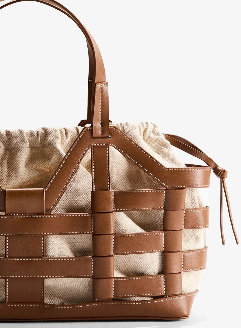 H&M  Large drawstring-detail tote bag for Women | Best Price UAE