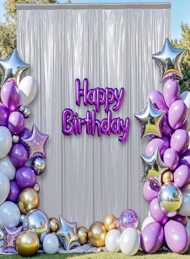 ليجلري ستائر خلفية لامعة فضية سميكة من ليجلييري، مقاس 10×10 أقدام، للحفلات، ستائر خلفية لامعة من الترتر المقاوم للتجاعيد، لوحان من القماش اللامع، مقاس 5×10 أقدام، لتصوير حفلات الزفاف وأعياد الميلاد - Image 4