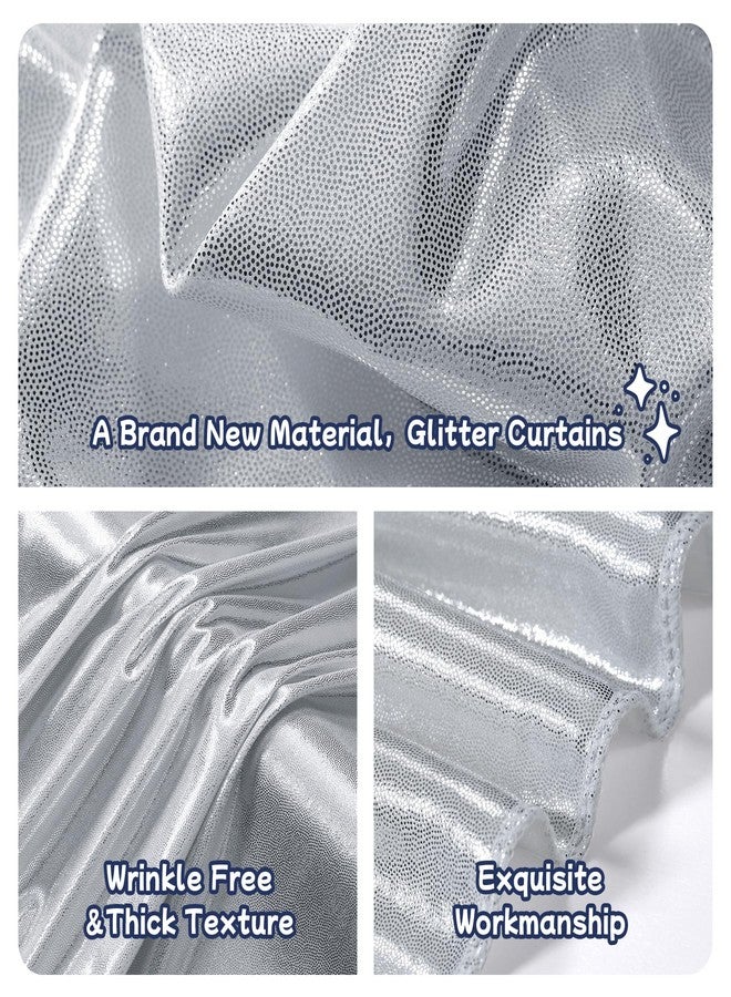 ليجلري ستائر خلفية لامعة فضية سميكة من ليجلييري، مقاس 10×10 أقدام، للحفلات، ستائر خلفية لامعة من الترتر المقاوم للتجاعيد، لوحان من القماش اللامع، مقاس 5×10 أقدام، لتصوير حفلات الزفاف وأعياد الميلاد - Image 3