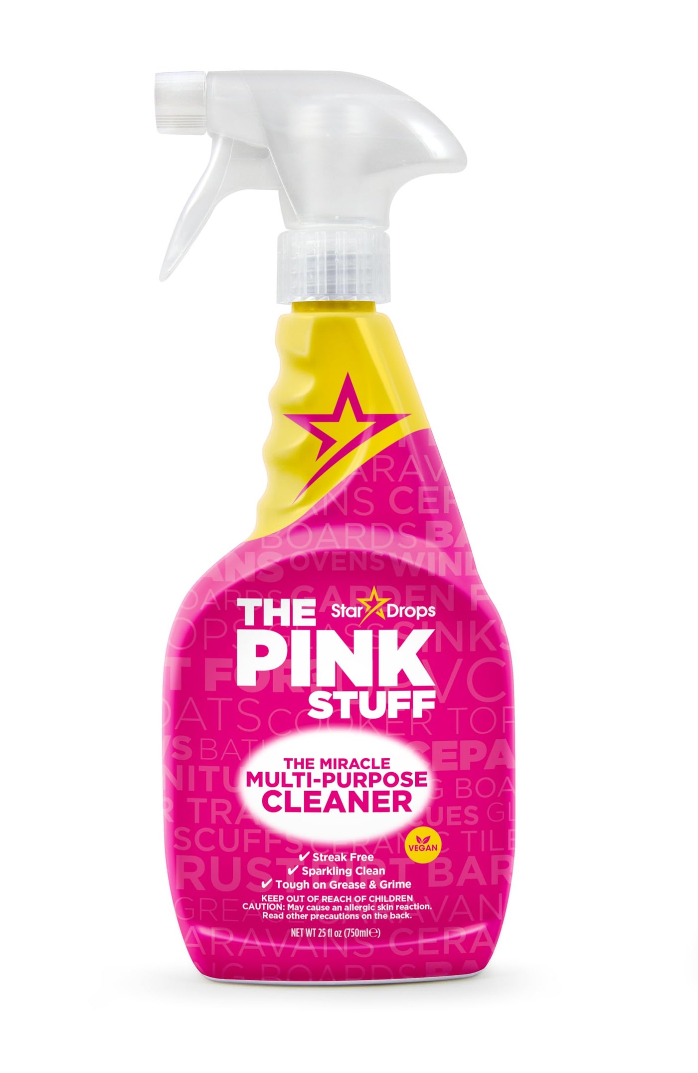 Stardrops The Pink Stuff Miracle Multi-Purpose Cleaner â€“ Removes Grease, Grime, and Stains on Kitchens, Bathrooms, Floors, and More, 25 fl Oz