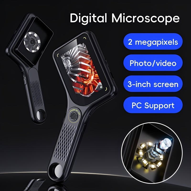 Handheld Digital Microscope: 500X HD Magnification With 3-Inch IPS Screen - Auto Focus Lens For Instant Clear Images - Portable Microscope For Electronics Repair, Coin Inspection, Jewelry Appraisal - Image 2