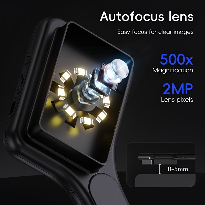 Handheld Digital Microscope: 500X HD Magnification With 3-Inch IPS Screen - Auto Focus Lens For Instant Clear Images - Portable Microscope For Electronics Repair, Coin Inspection, Jewelry Appraisal - Image 4