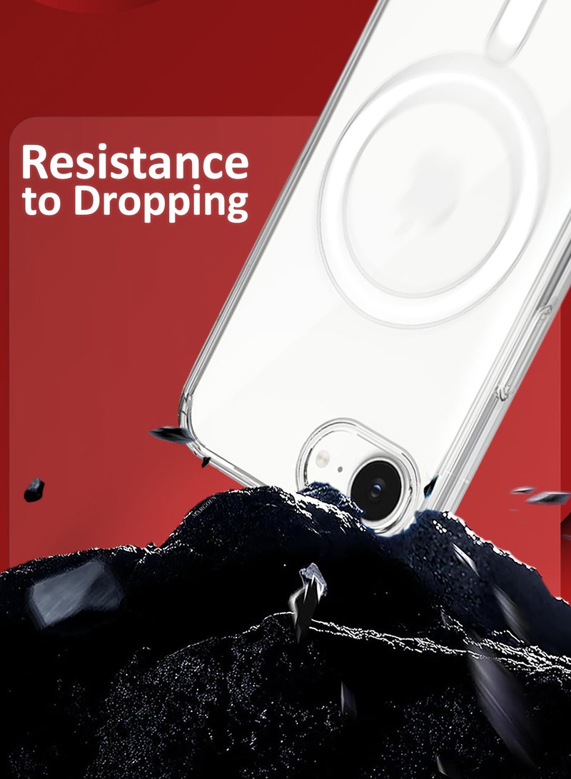 جوميلا حافظة آيفون 16E بسماكتين فاخرة مضادة للصدمات وقابلة للخدش Ultra Durable مع واقي شاشة ثلاثي الأبعاد - شفاف مغناطيسي - Image 3