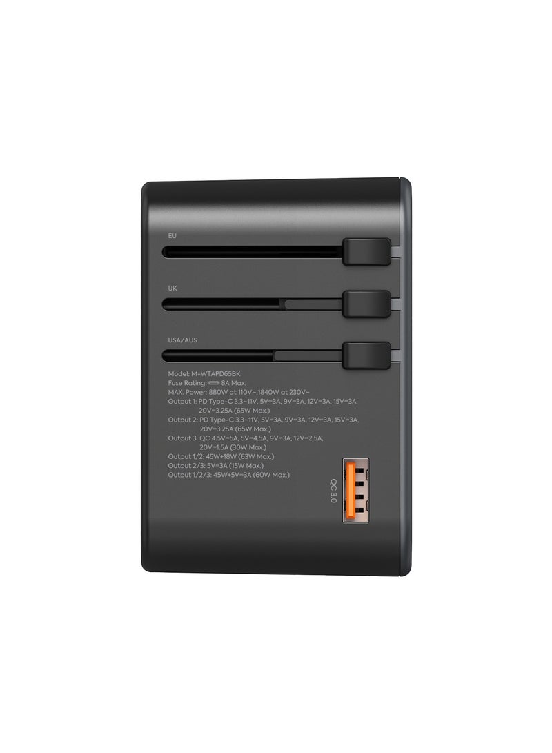 Cellairis Travel Pack World Adapter 65W + PD 2in1 Cable - Image 3