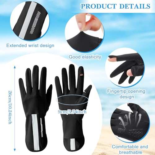 TecoKart® Black Finger Riding Gloves for Bikers - Non-Slip Bike Gloves with Sunscreen Protection for Women, Lightweight Riding Gloves for Bikers, Gloves for Women’s Outdoor Activities - Image 2