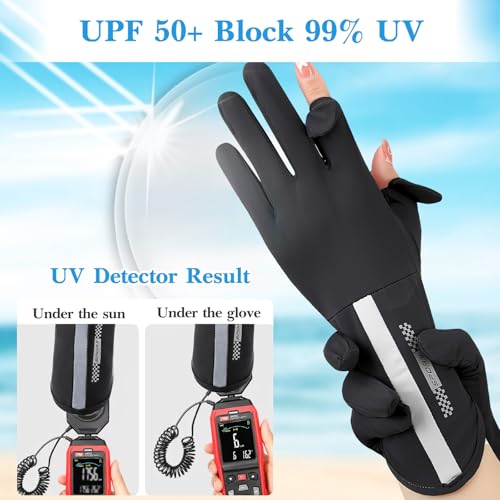 TecoKart® Black Finger Riding Gloves for Bikers - Non-Slip Bike Gloves with Sunscreen Protection for Women, Lightweight Riding Gloves for Bikers, Gloves for Women’s Outdoor Activities - Image 3