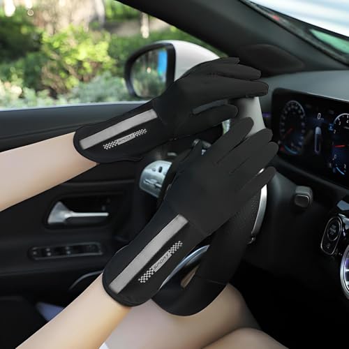 TecoKart® Black Finger Riding Gloves for Bikers - Non-Slip Bike Gloves with Sunscreen Protection for Women, Lightweight Riding Gloves for Bikers, Gloves for Women’s Outdoor Activities - Image 5
