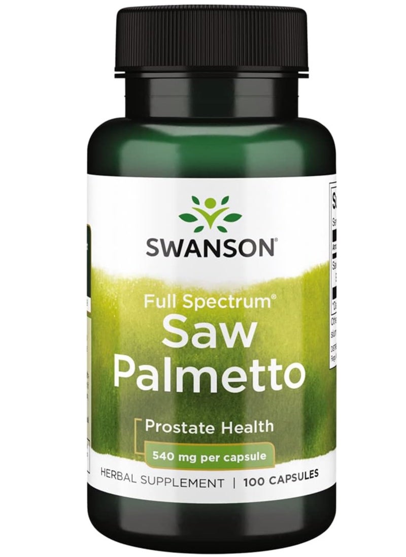 SWANSON - Saw Palmetto Male Prostate Health Support 540 mg per capsule 100 Capsules - Image 1