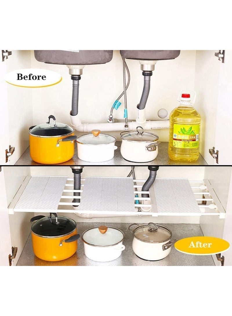 LEDIN Wardrobe Tension Rack and Rod Extendable Adjustable Storage Shelf Separator Cabinet Divider Wardrobe Shoe Wardrobe Organizer DIY Bedroom (23cm Wide, Adjustable Length 72-120cm) - Image 5