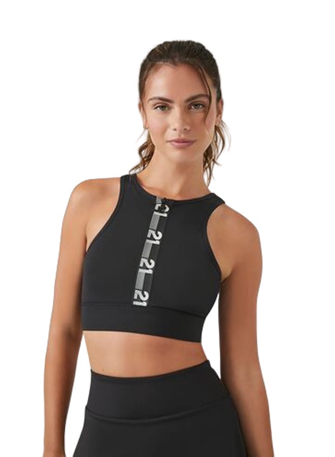FOREVER 21 22 Graphic Zip-Up Sports Bra - Image 1