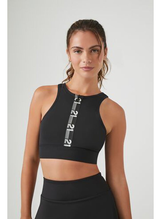 FOREVER 21 22 Graphic Zip-Up Sports Bra - Image 2
