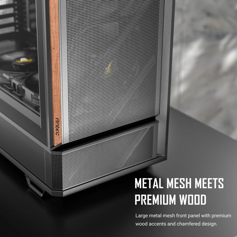 Antec P30 AIR, 2 x 140mm PWM Fans & 1 x 120mm PWM Fan & 2 x 120mm PWM Reverse Fans Included, Premium Wood Accents, Optimized GPU Airflow, 360mm Radiator Support, Type-C, Mid-Tower ATX Case - Image 2