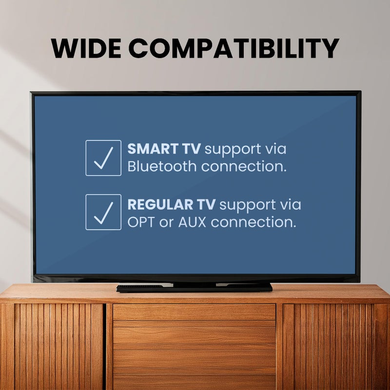 Avantree Opera - Wireless Headphones for TV Watching with Clear Dialogue, Compatible with TVs Equipped with Optical or AUX Audio Output Ports, Passthrough, Enhanced Volume & Comfortable for Seniors - Image 2