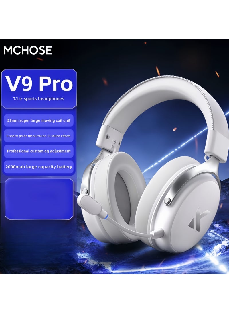 MCHOSE V9 Pro Wireless Gaming Headset, 7.1 Surround Sound for PS5, PS4, PC Switch Gaming Headphones, Tri-Mode Connectivit Gaming Headset, Noise Canceling Mic, 250Hr Battery, Lightweight - Image 2