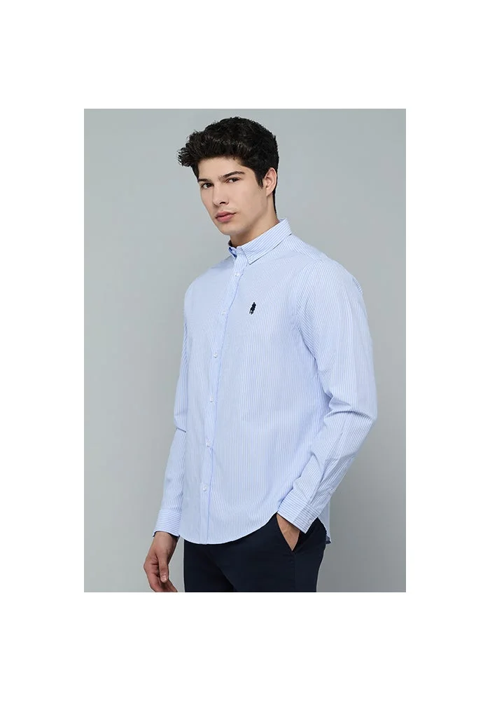أر أند بي Striped Shirt with Button-Down Collar and Long Sleeves