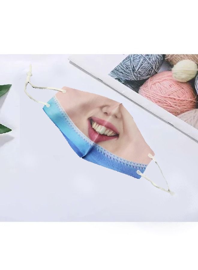 Funny 3D Print Design realistic Face Mask For Adults - Image 2