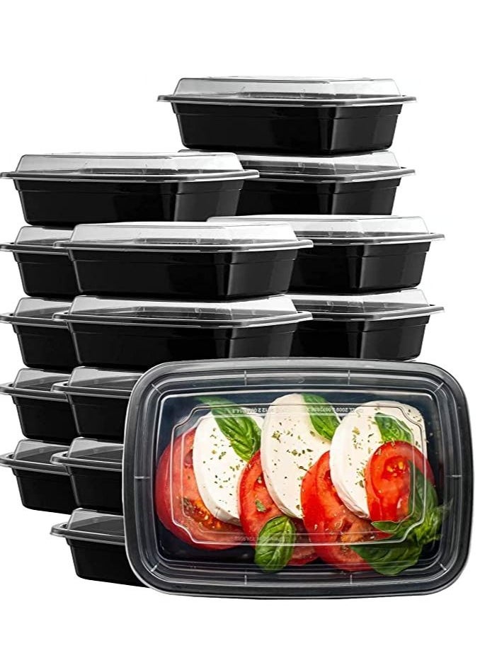 Al Bayader International - Al Bayader 1 Compartment Meal Prep Containers [15Pack] with Lids, Food Storage Containers, Bento Box, Stackable, Microwave/Dishwasher/Freezer Safe [32oz] - Image 1