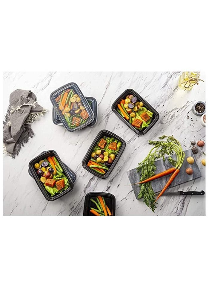 Al Bayader International - Al Bayader 1 Compartment Meal Prep Containers [15Pack] with Lids, Food Storage Containers, Bento Box, Stackable, Microwave/Dishwasher/Freezer Safe [32oz] - Image 1