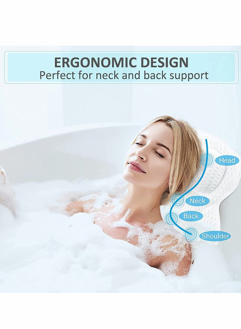 Excefore Bath Pillows, 4D SPA Air Mesh Bathtub Pillows for Tub, Shower Head Neck Shoulder - Image 2