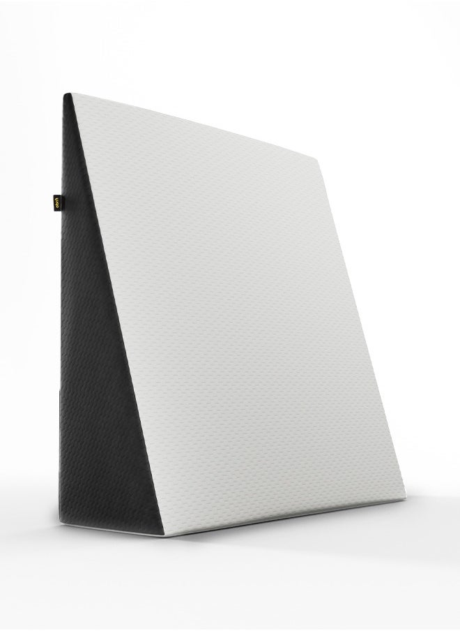 Frido - Frido Wedge Cushion, Back Support Pillow For Sleeping, Memory Foam Pillow, Triangle Pillow, Improves Comfort & Posture, Cushion For Sitting & Working on Bed, WFH Cushion, Pack of 1 (White & Grey) - Image 1