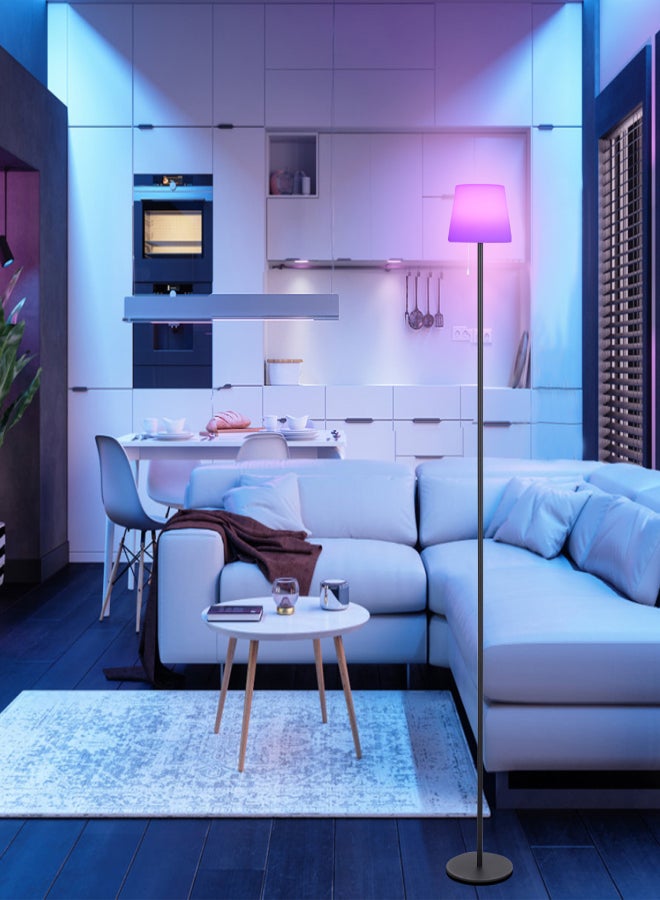 مصباح أرضي LED RGB، مصباح مكتب ملون مع جهاز تحكم عن بعد ومفتاح سحب، مصباح بجانب السرير، مصباح قراءة قابل لإعادة الشحن عبر منفذ USB، مناسب لغرفة المعيشة وغرفة النوم. - Image 5