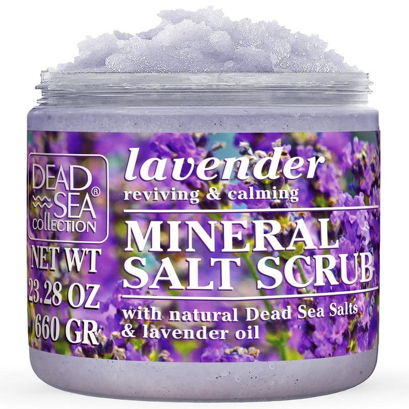 Dead Sea Collection Lavender Salt Scrub â€“ Exfoliating Body Scrub for Women â€“ Moisturizing and Nourishing Skin â€“ with Pure Oils and Dead Sea Minerals (23.28 Oz) - Image 2