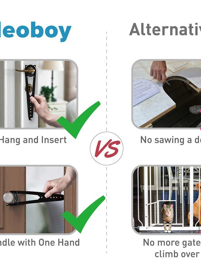 Neobay Cat Door Holder Latch, 7 Sizes Adjustable Cat Door Latch with Stabilizer, Keep Door Prop Open for Cat and Keep Dogs Out, Alternative of Pet Gates and Interior Cat Door, Black, 1 Pack - Image 5