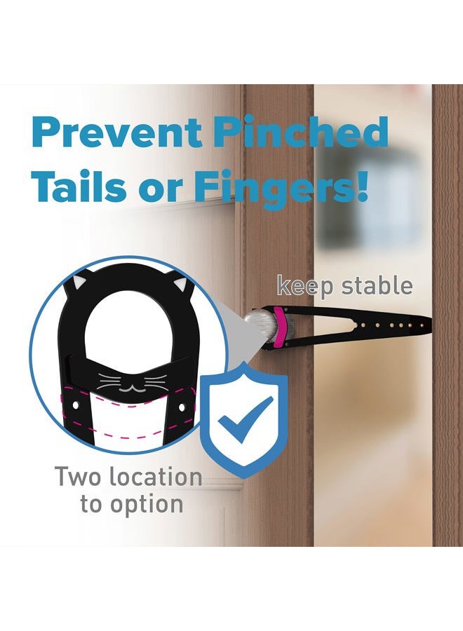 Neobay Cat Door Holder Latch, 7 Sizes Adjustable Cat Door Latch with Stabilizer, Keep Door Prop Open for Cat and Keep Dogs Out, Alternative of Pet Gates and Interior Cat Door, Black, 1 Pack - Image 2